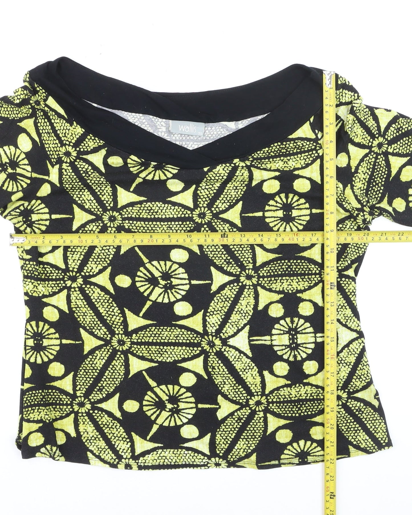 Wallis Womens Multicoloured Geometric Jersey Blouse Size 20