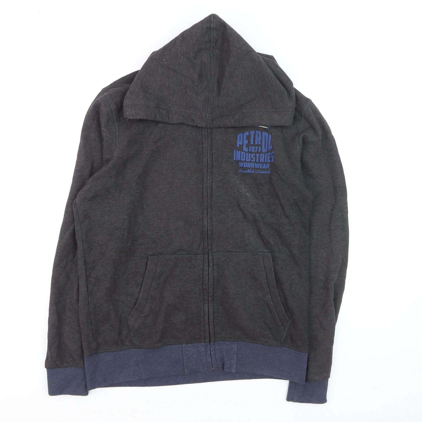 Petrol Industries Men's Grey Full Zip Hoodie Size L Regular Fit