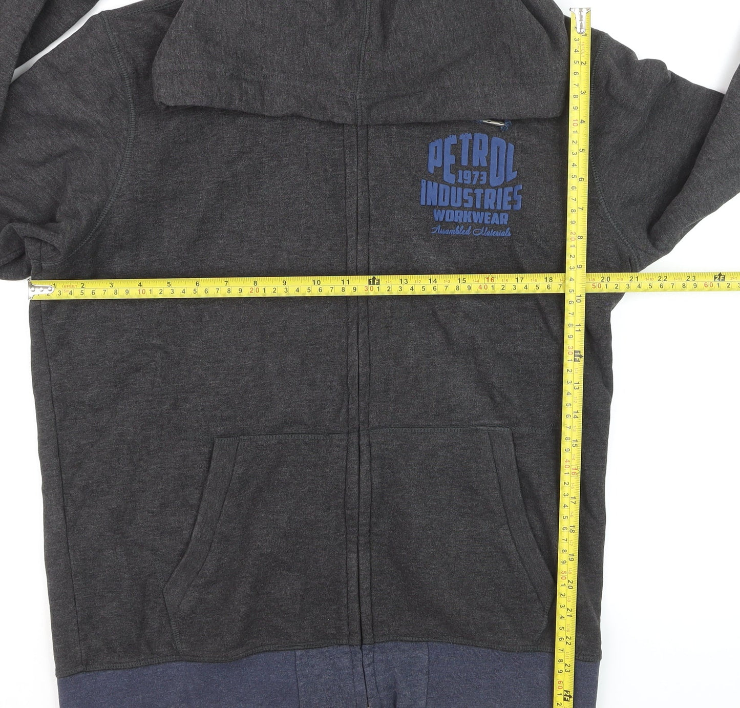 Petrol Industries Men's Grey Full Zip Hoodie Size L Regular Fit
