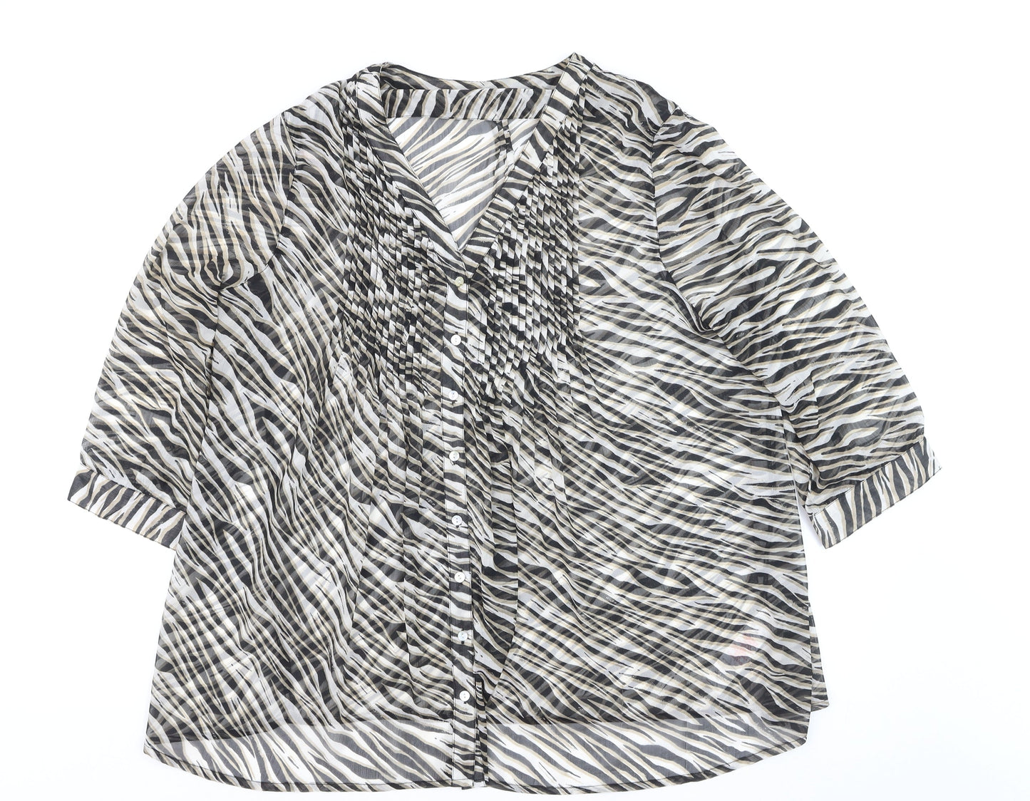 Dash Women's Multicoloured Zebra Print Tunic Blouse Size 18