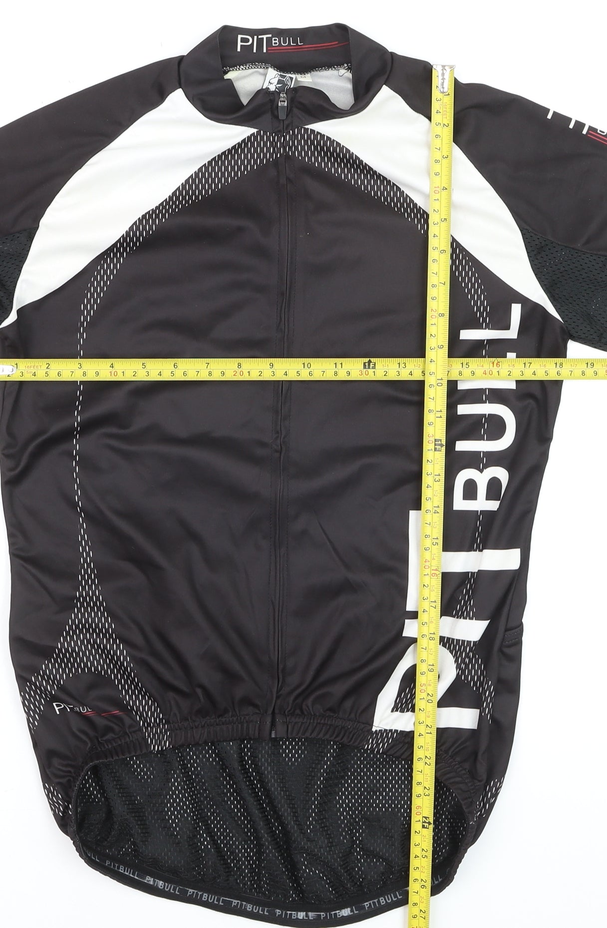 Pitbull Men’s Black Cycling Jersey M Full Zip Athletic Fit