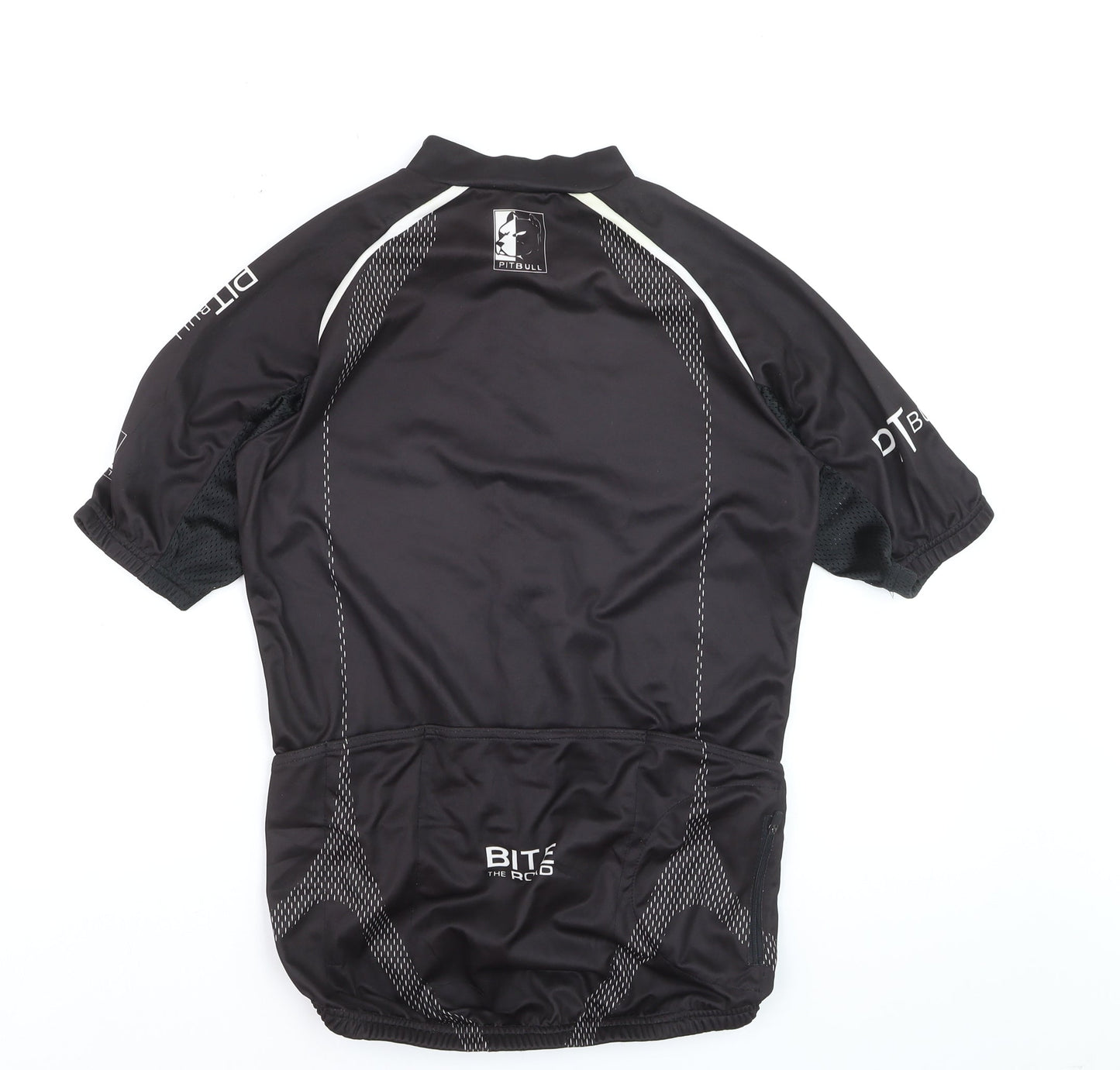 Pitbull Men’s Black Cycling Jersey M Full Zip Athletic Fit
