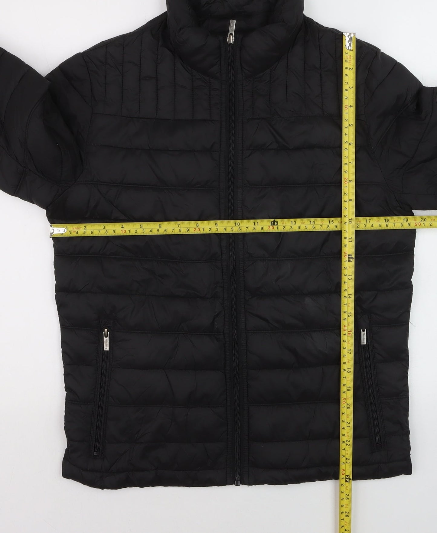 Firetrap Men's Black Puffer Jacket Size S Lightweight Full Zip