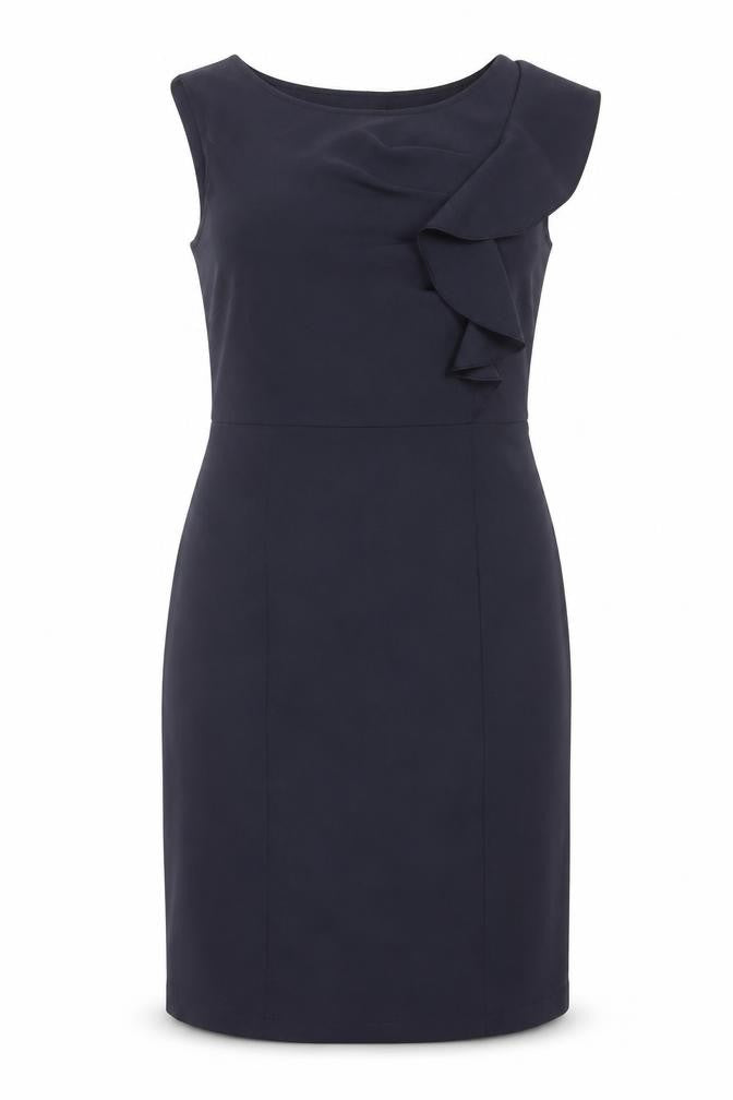 Street One Women's Blue Sleeveless Ruffle Sheath Dress Size 12