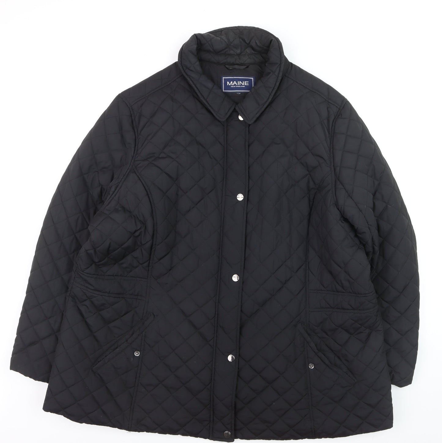 Maine New England Men's Black Quilted Jacket Size 4XL Polyester