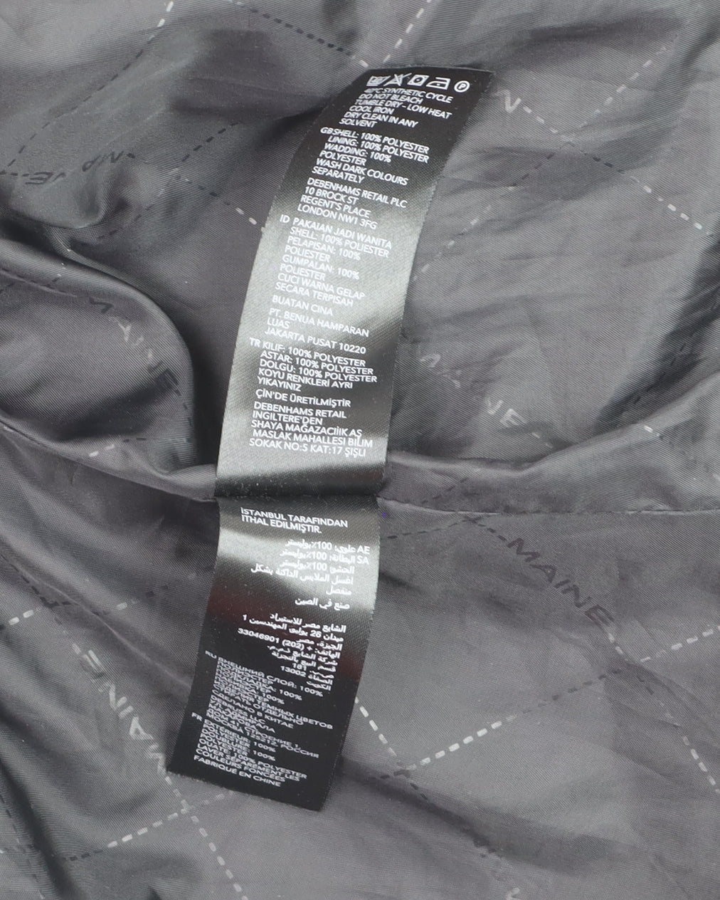 Maine New England Men's Black Quilted Jacket Size 4XL Polyester