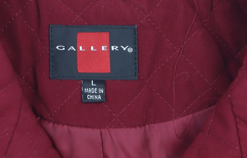 Gallery Women Red Quilted Padded Waistcoat Gilet L