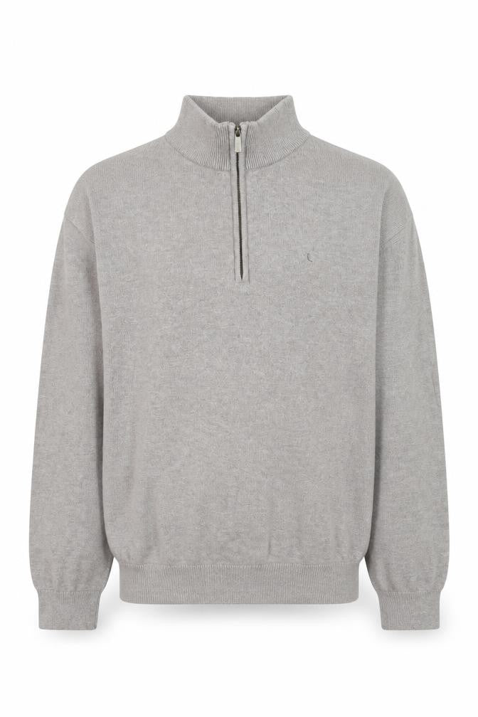 Dunnes Men’s Beige Cotton Half Zip Jumper Size M High Neck