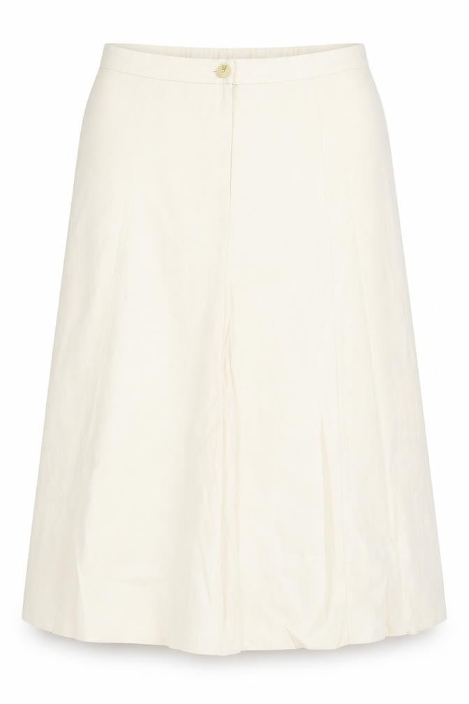 Front view of JD Williams Women's Beige A-Line Midi Skirt, size 18