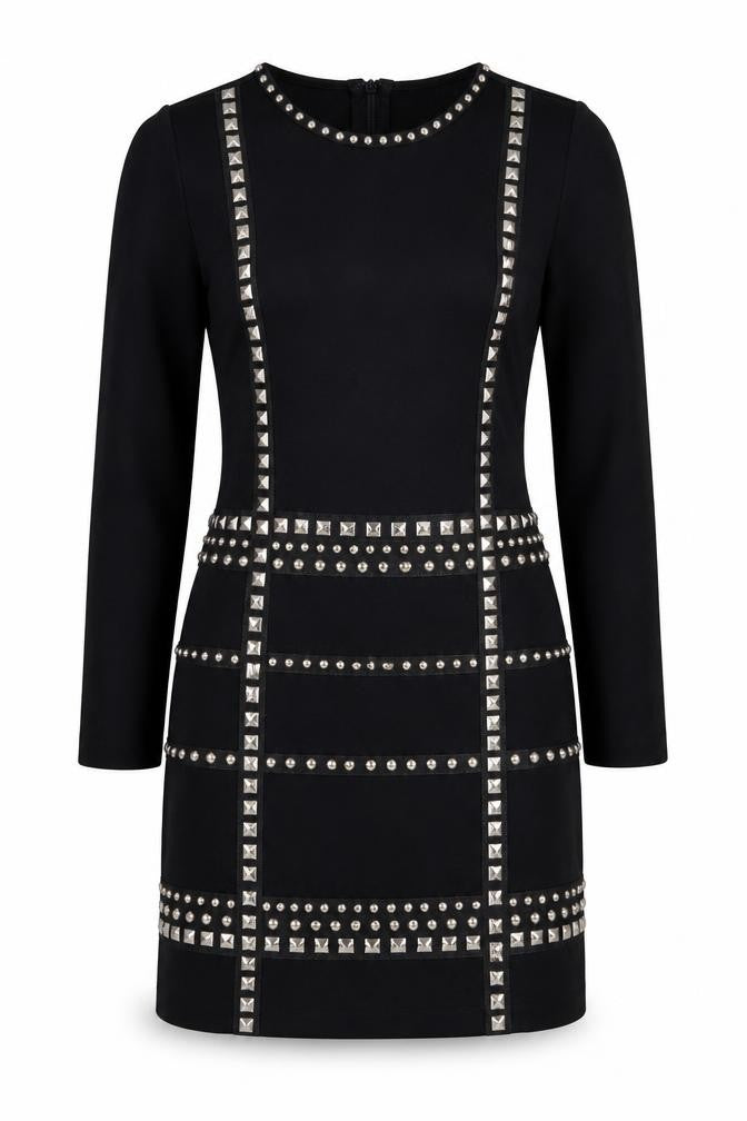 Alwear Women Black Size 8 Studded Bodycon Party Dress