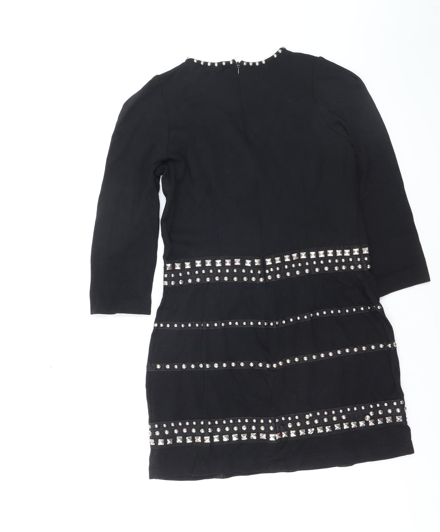 Alwear Women Black Size 8 Studded Bodycon Party Dress