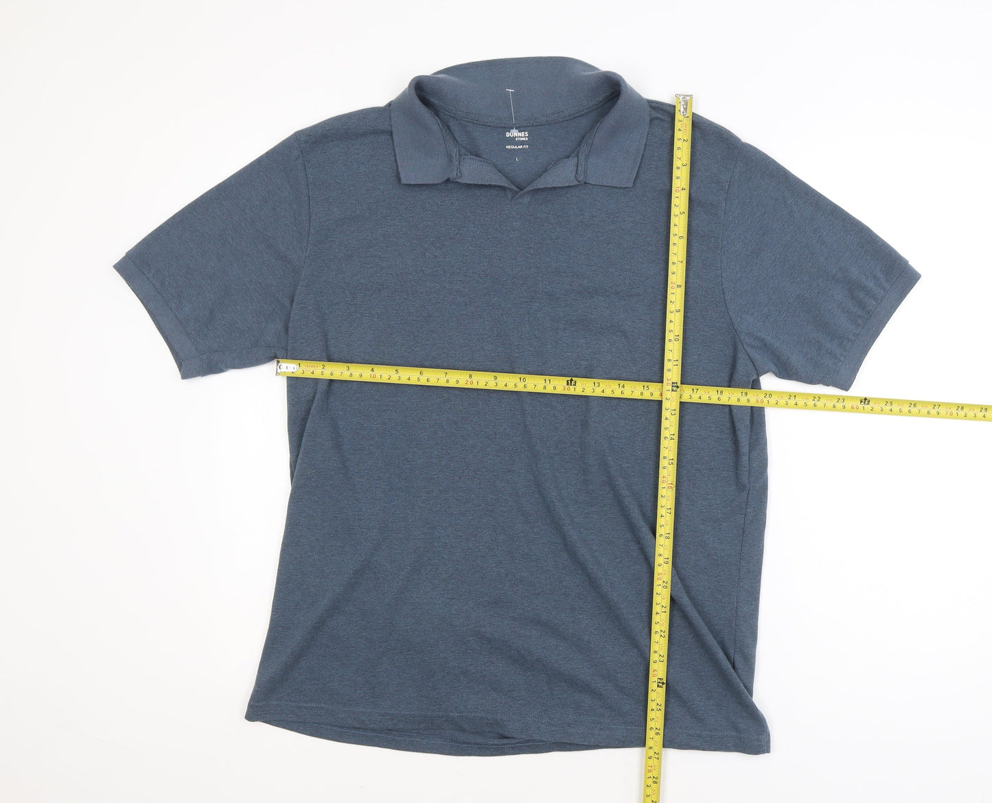 Dunnes Stores Mens Blue Regular Fit Polo Shirt Size L