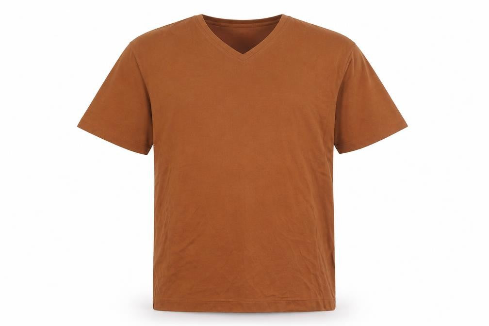Joseph Abboud Men's Brown V-Neck Short Sleeve Polo Shirt L