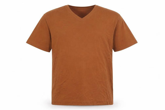Joseph Abboud Men's Brown V-Neck Short Sleeve Polo Shirt L