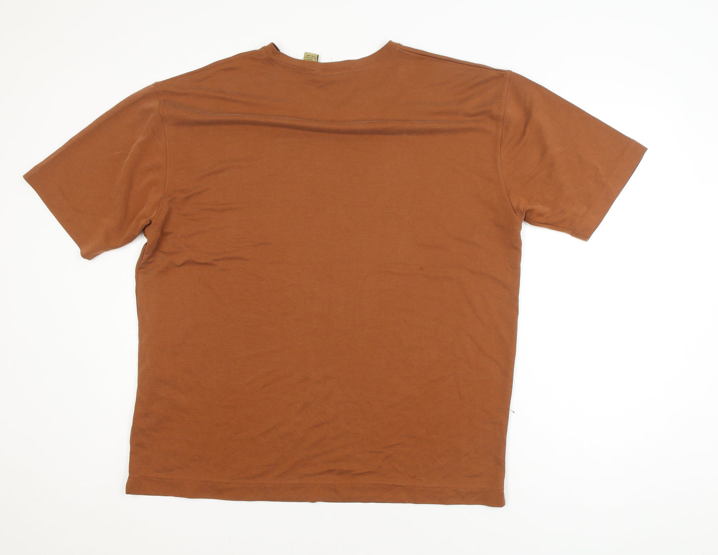 Joseph Abboud Men's Brown V-Neck Short Sleeve Polo Shirt L