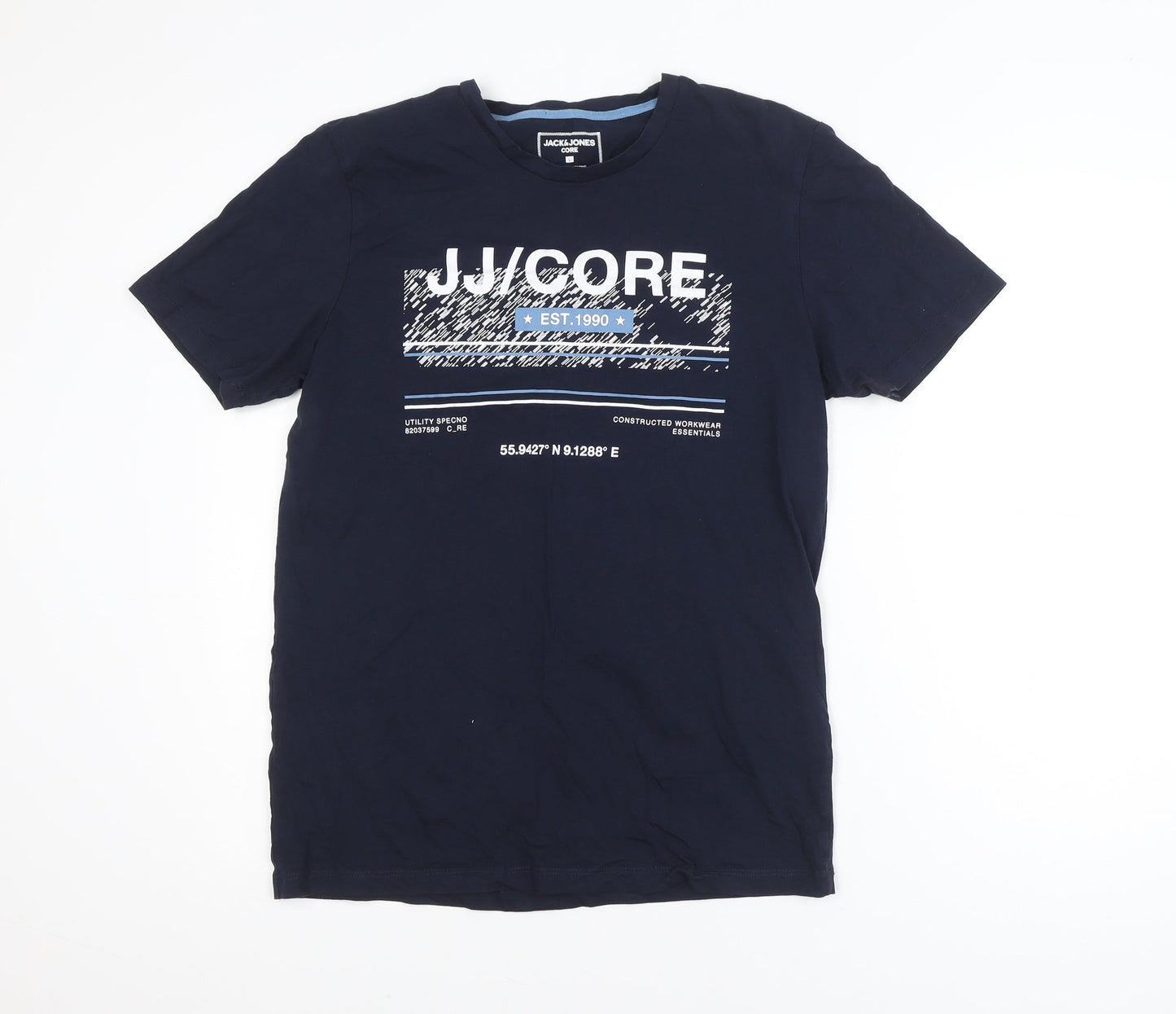 Jack & Jones Men’s Blue Graphic Print Crew Neck T-Shirt L