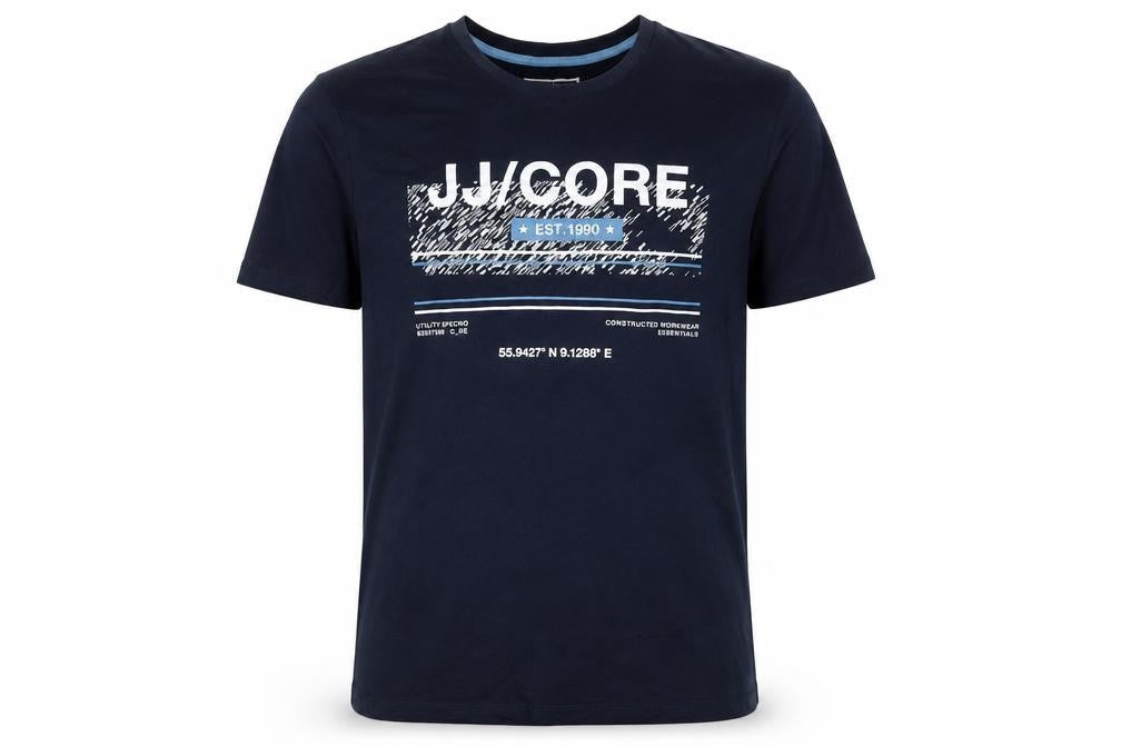 Jack & Jones Men’s Blue Graphic Print Crew Neck T-Shirt L