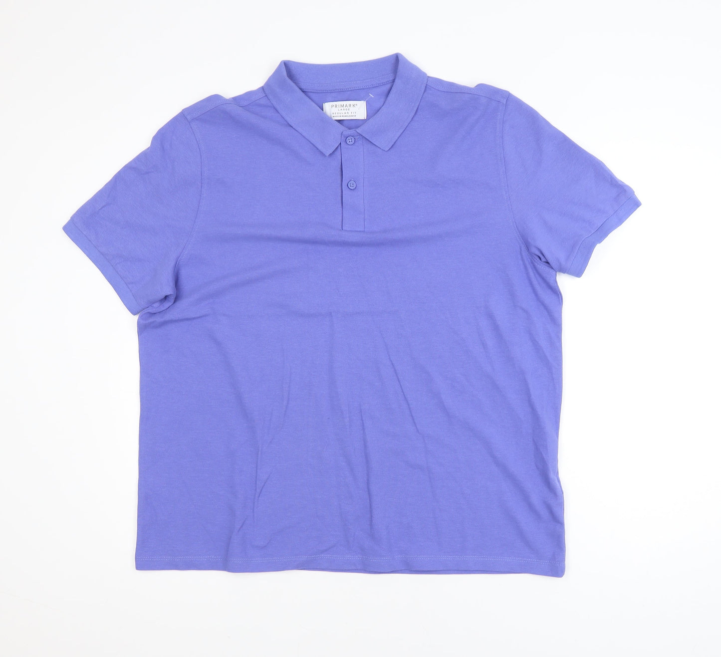 Primark Men’s Purple Regular Fit Cotton Polo Shirt Size L