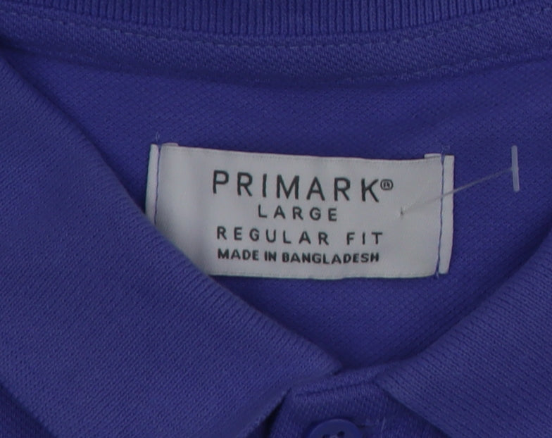 Primark Men’s Purple Regular Fit Cotton Polo Shirt Size L