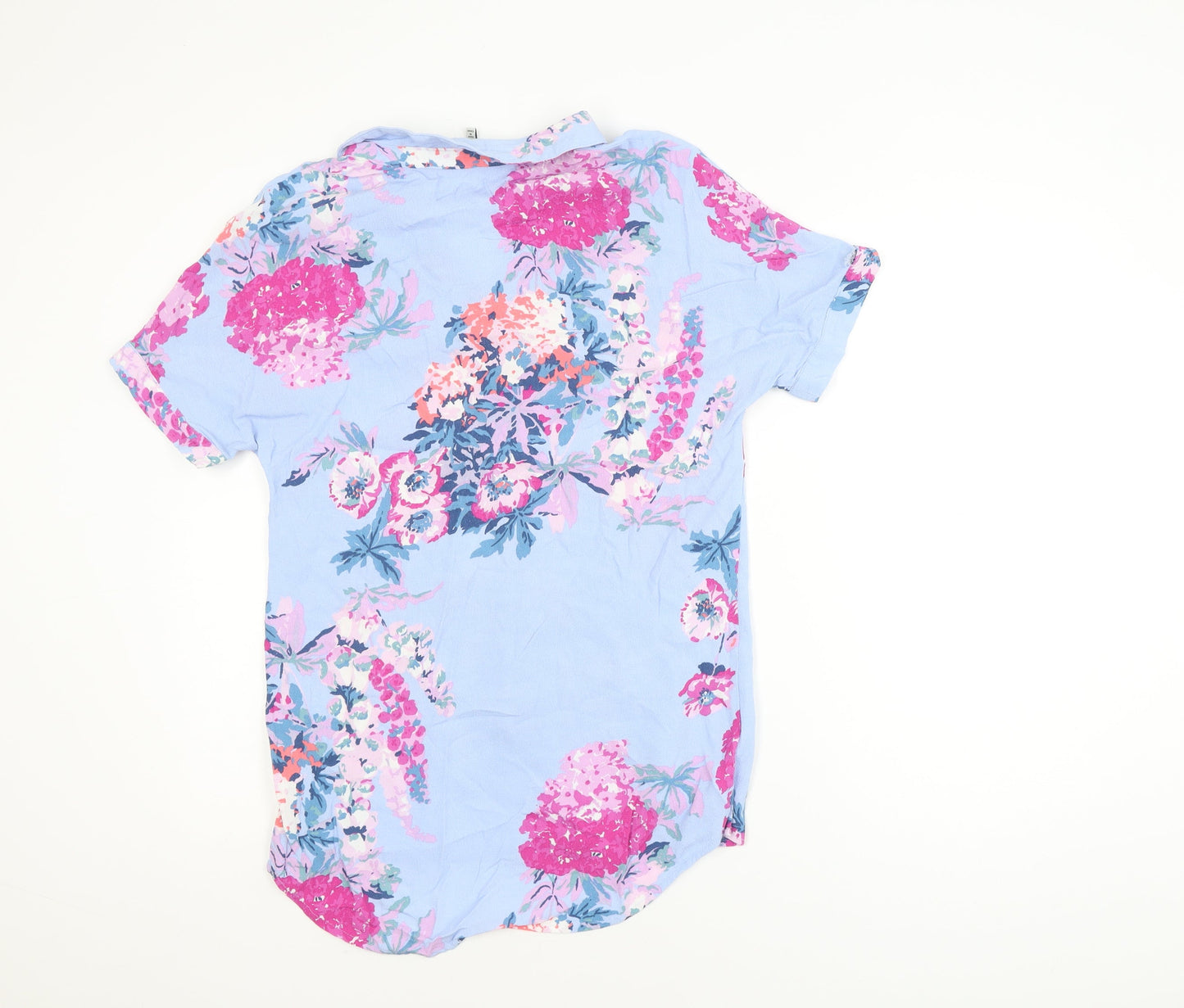 Joules Women's Blue Floral Viscose Tunic Blouse Size 8