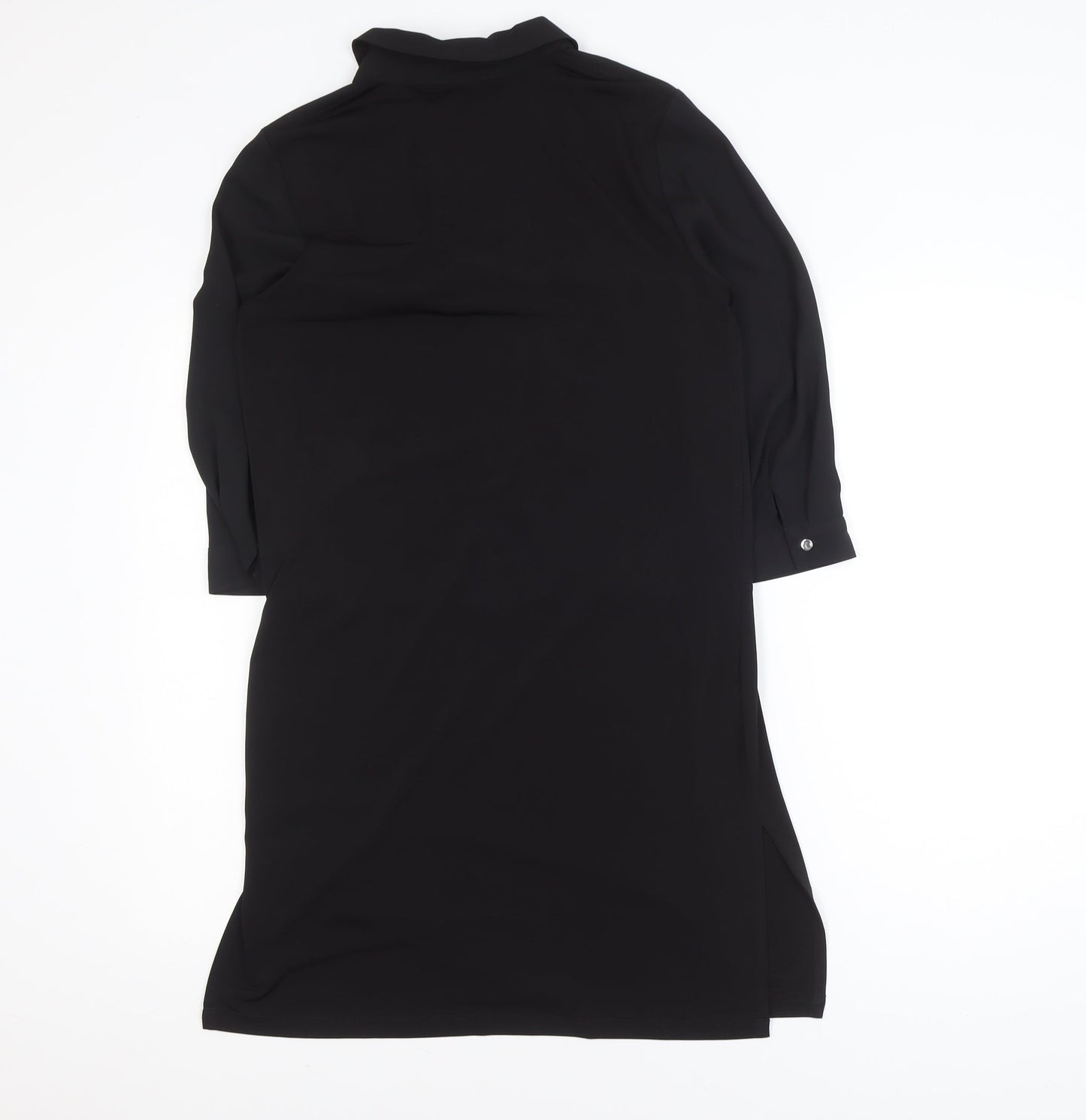 Savida Women's Black Size 8 Collared Shirt Dress