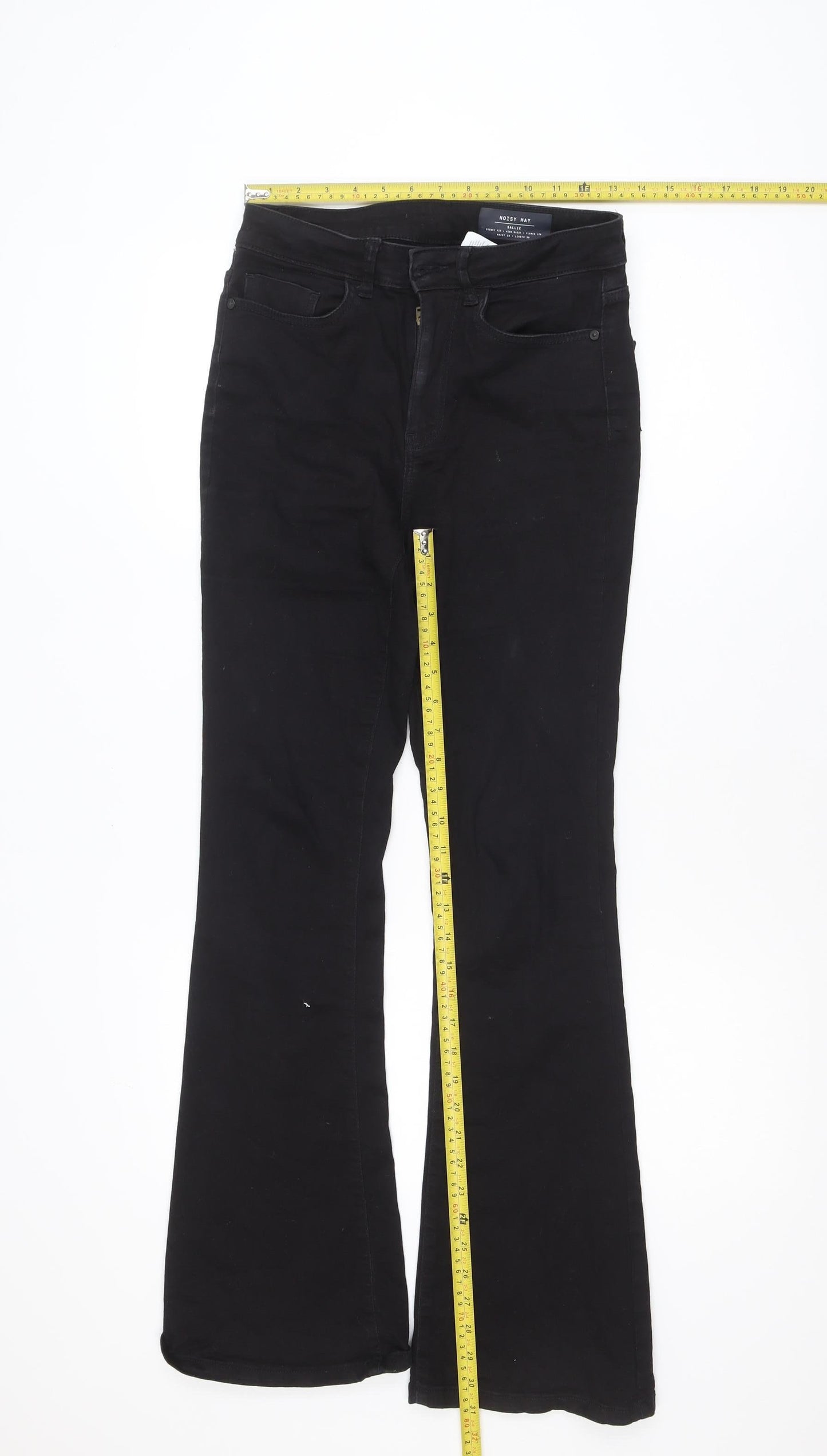 Noisy May Women's Black High Waist Flared Jeans Size 10
