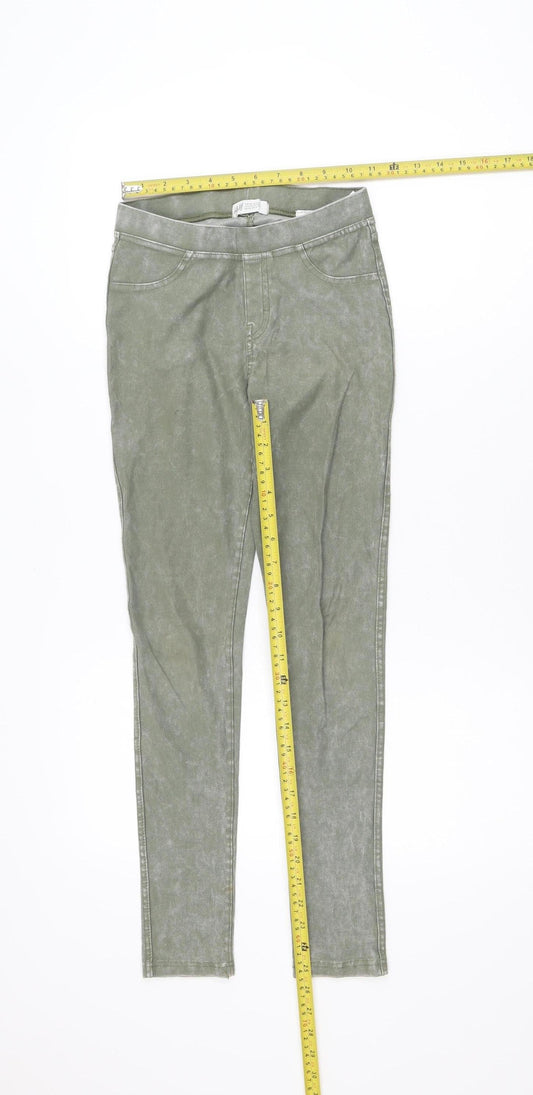H&M Girls Green Skinny Jeans Size 11-12 Years Stretch Denim Casual