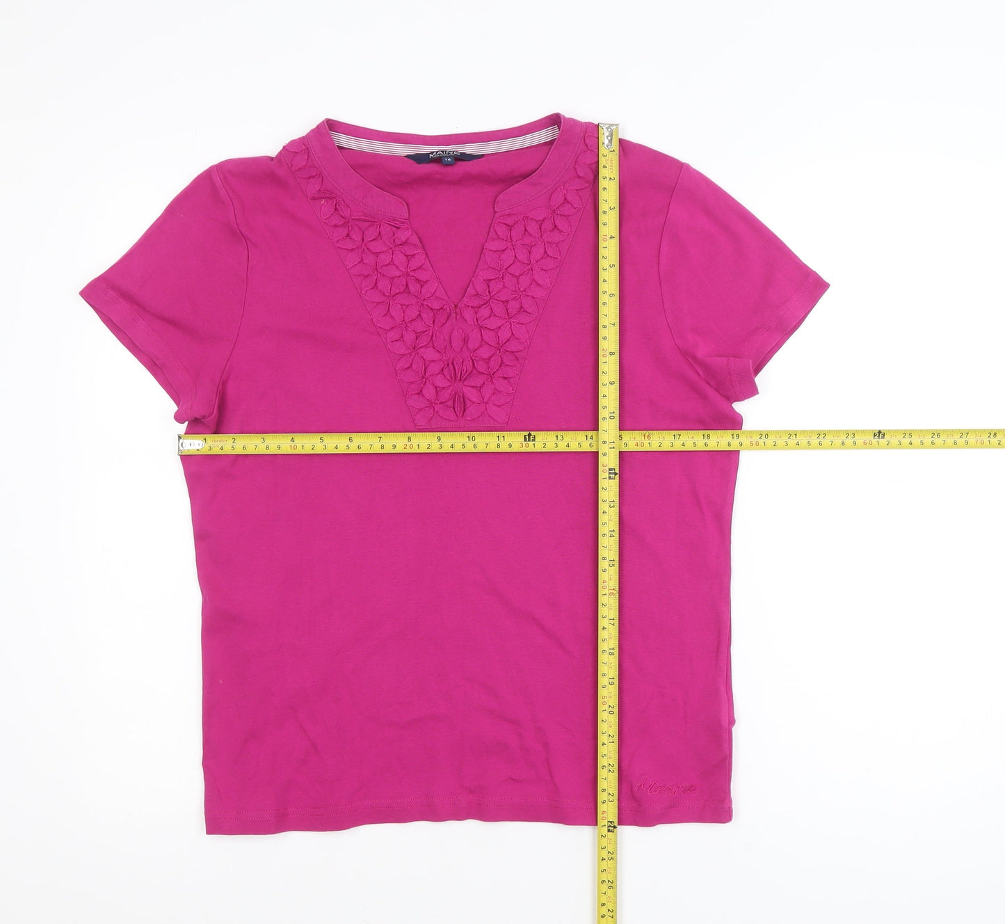 Maine New England Women's Pink Cotton T-Shirt Size 16