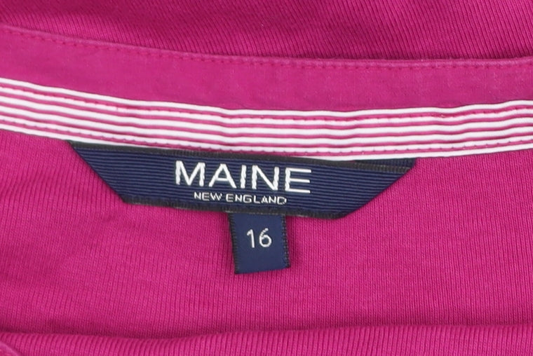 Maine New England Women's Pink Cotton T-Shirt Size 16