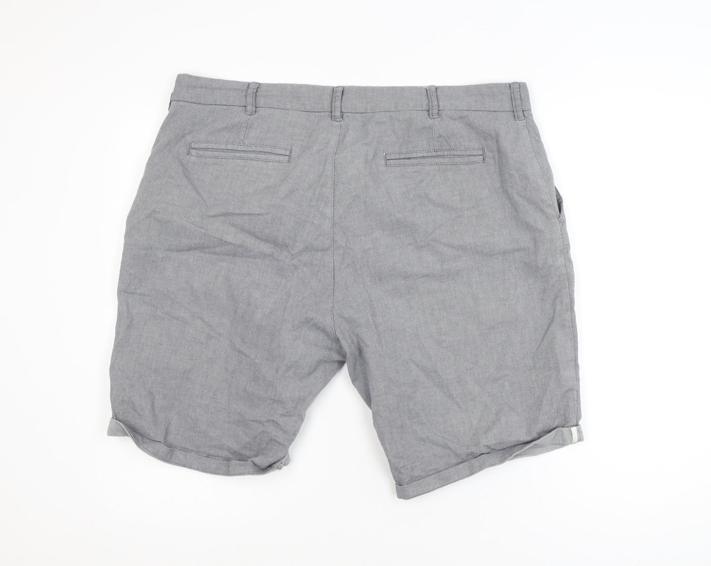 Denim Co. Men's Grey Chino Shorts Size 38 Regular Fit Summer Style