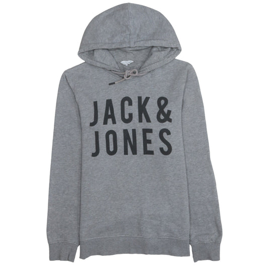 Jack & Jones Men’s Grey Pullover Hoodie S Logo Core Sweatshirt
