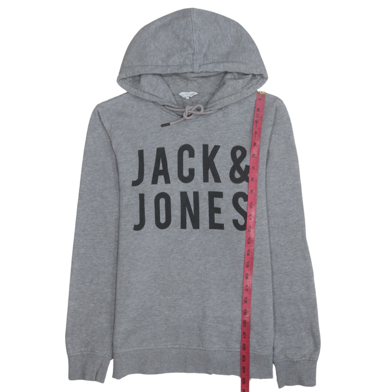 Jack & Jones Men’s Grey Pullover Hoodie S Logo Core Sweatshirt