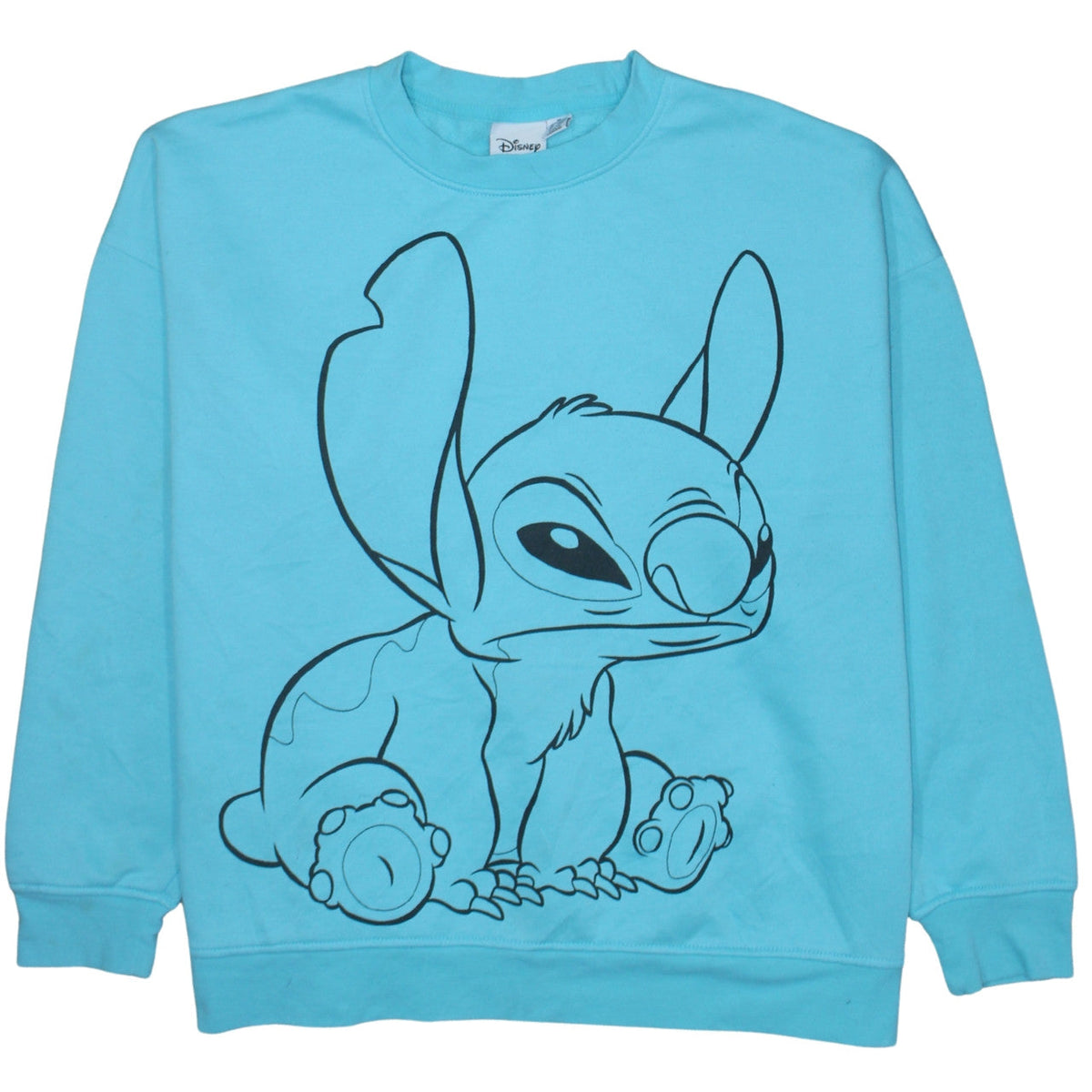 Disney Women Blue Stitch Crew Neck Pullover Sweatshirt XL