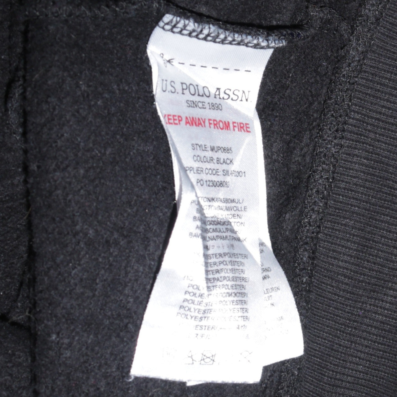 U.S. Polo Assn. Men’s Black Full Zip Hoodie L Logo Fleece Sweatshirt