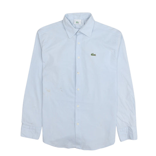 Lacoste Men’s Blue Long Sleeve Cotton Button-Up Shirt Size L