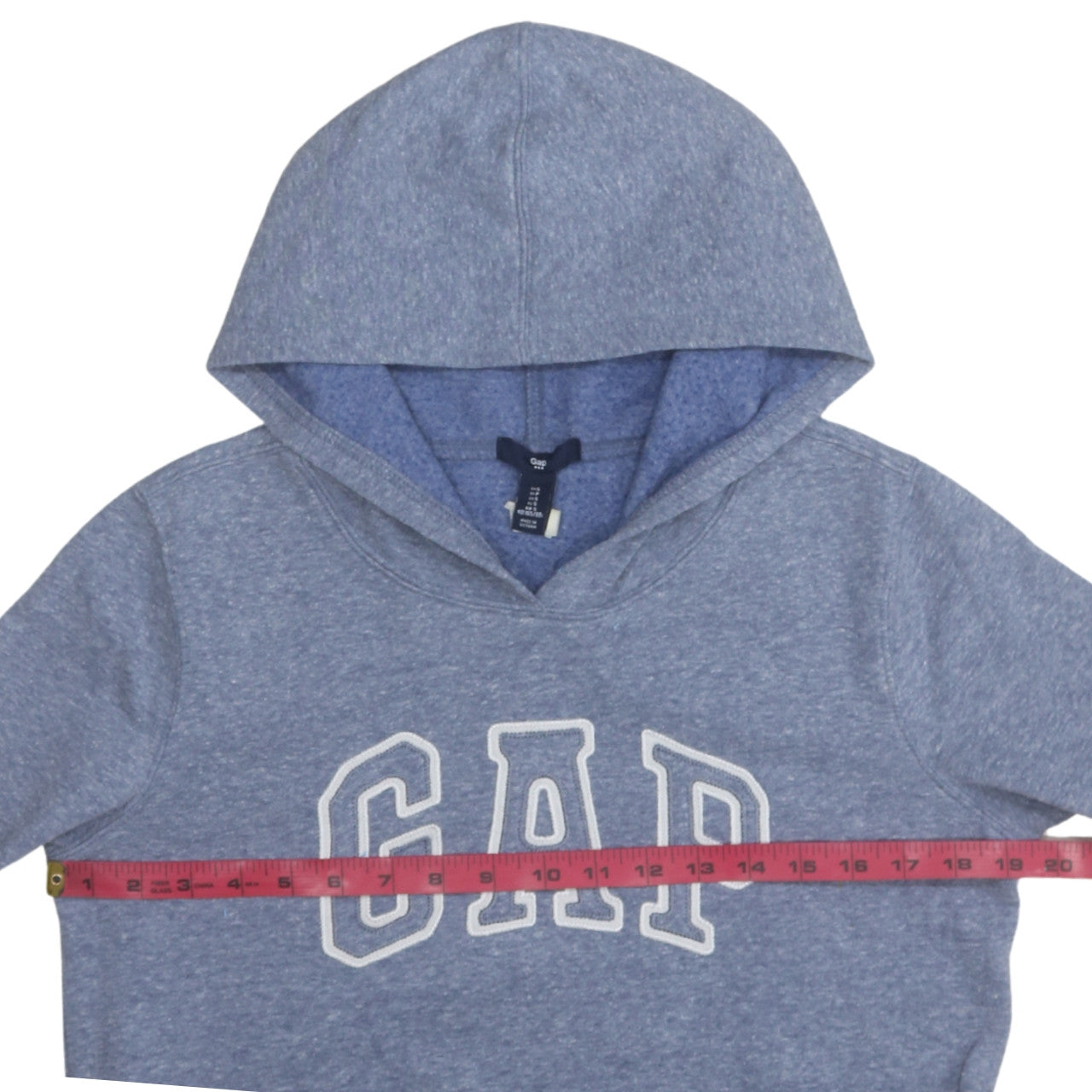 GAP Men's Blue Small Pullover Hoodie with Logo Fleece Sweatshirt