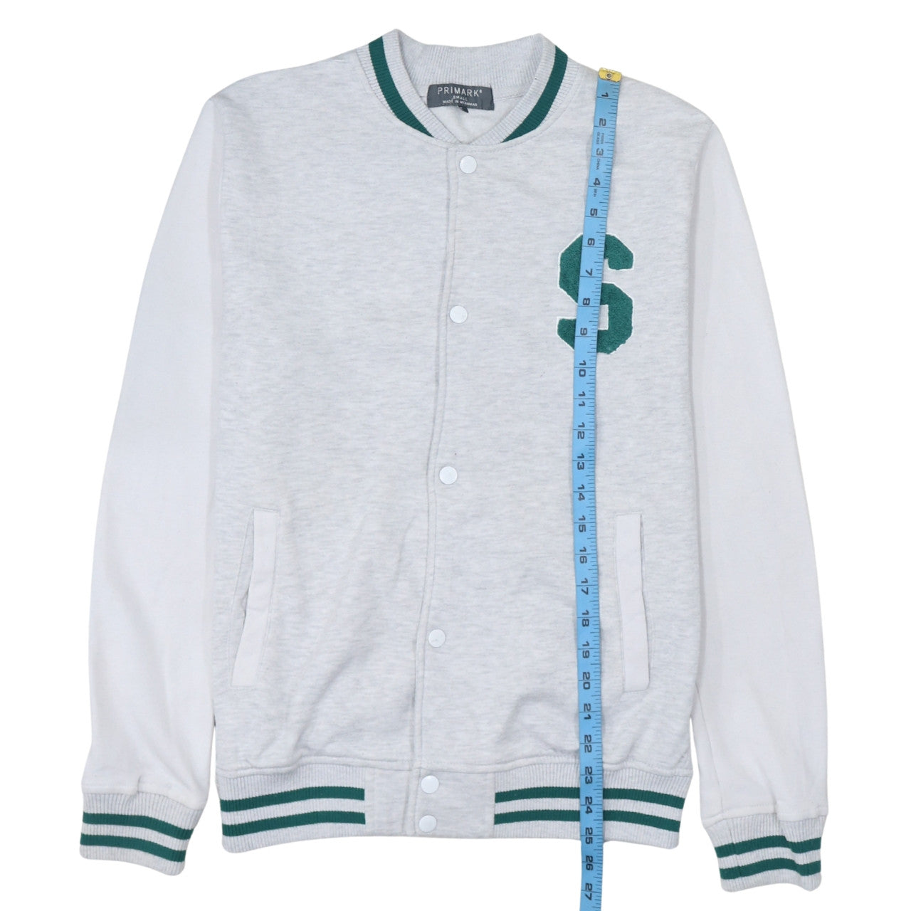 Primark Men’s Grey Varsity Jacket Small Letterman College Style
