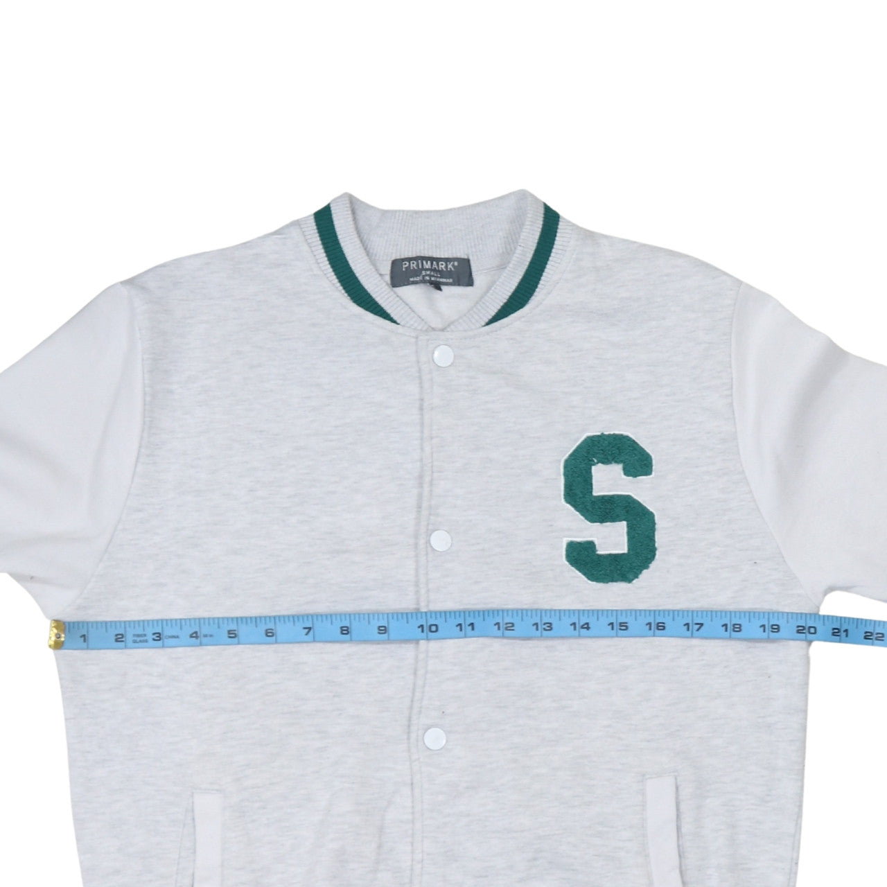Primark Men’s Grey Varsity Jacket Small Letterman College Style