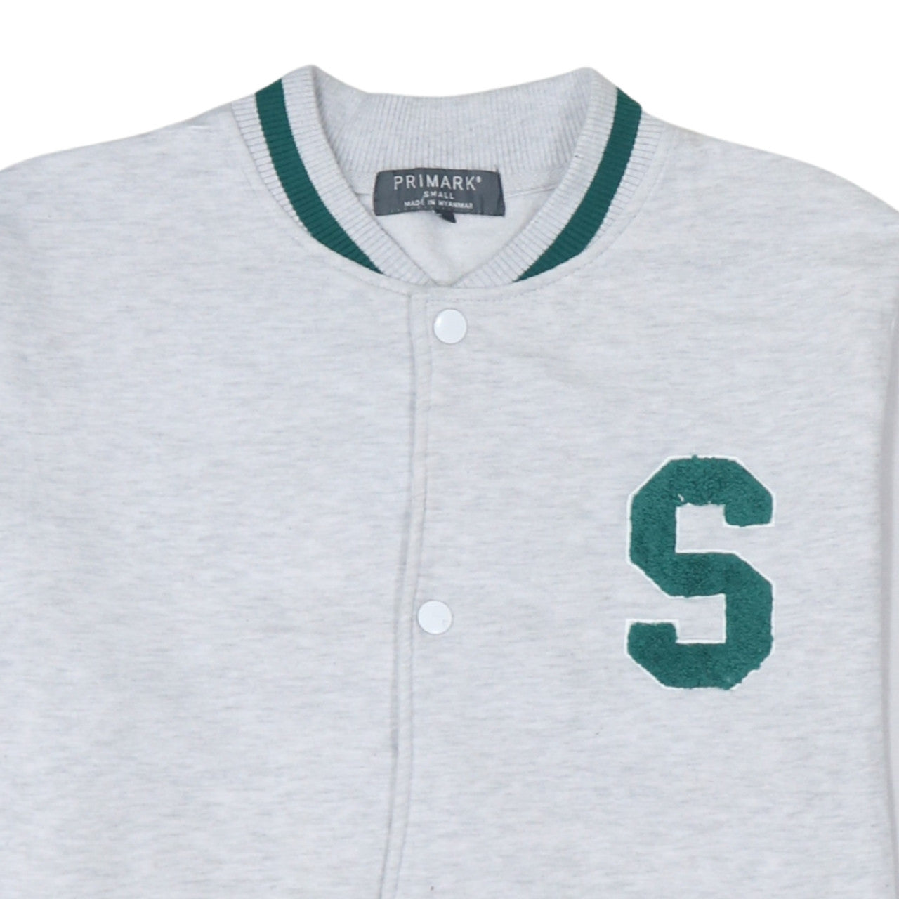 Primark Men’s Grey Varsity Jacket Small Letterman College Style