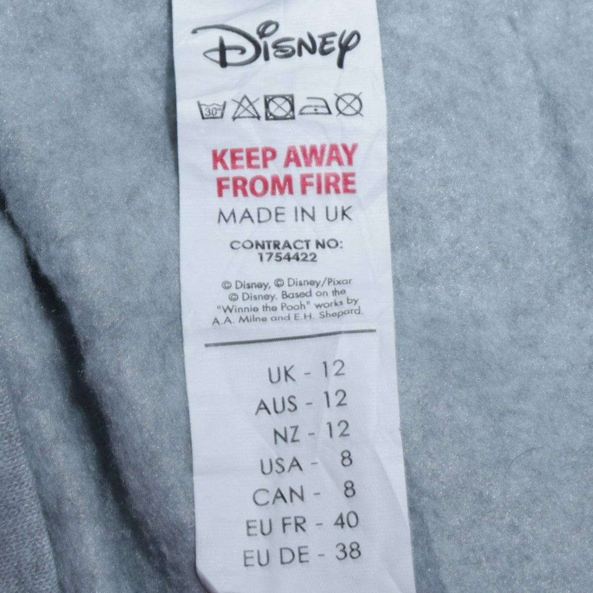 Additional view of Disney Women Grey, size 12, Mickey Mouse Long Sleeve T-Shirt Dress