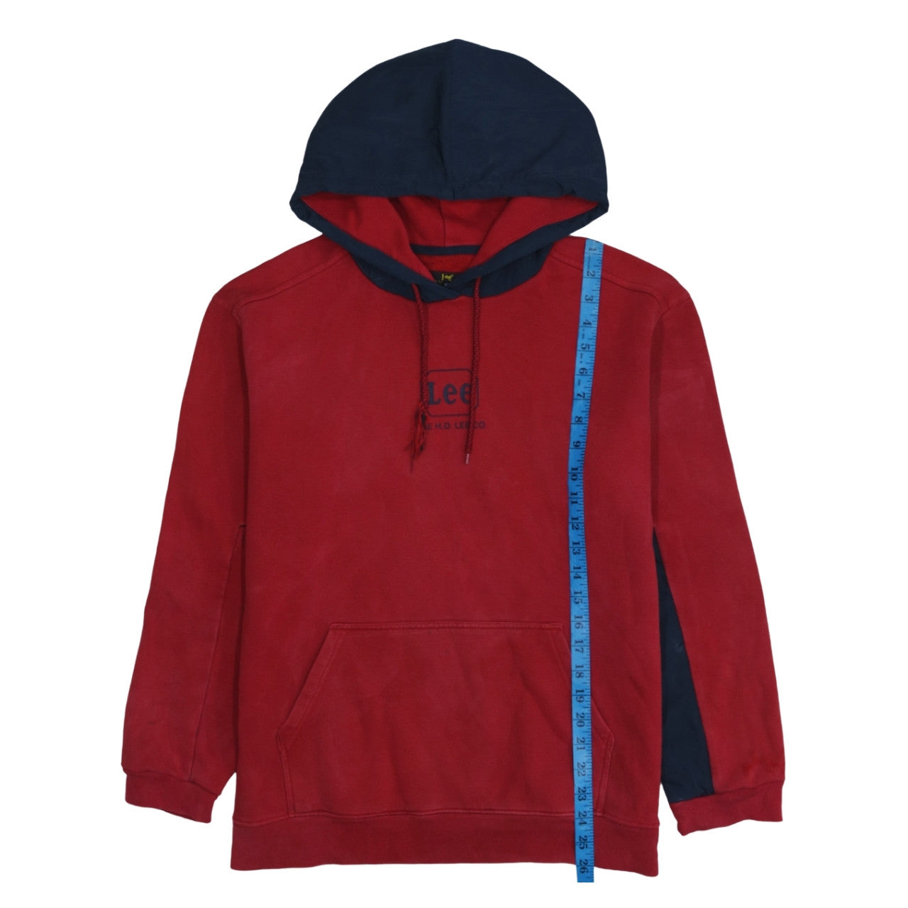 Lee Men's Red Pullover Hoodie M Regular Fit Fleece Sweatshirt