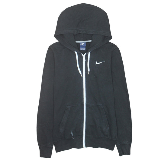Nike Women's Black Full Zip Hoodie Small Logo Hooded Sweatshirt