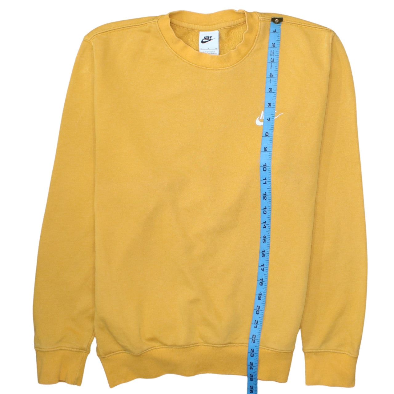Nike Men's Yellow Crew Neck Pullover Sweatshirt Small Cotton Blend