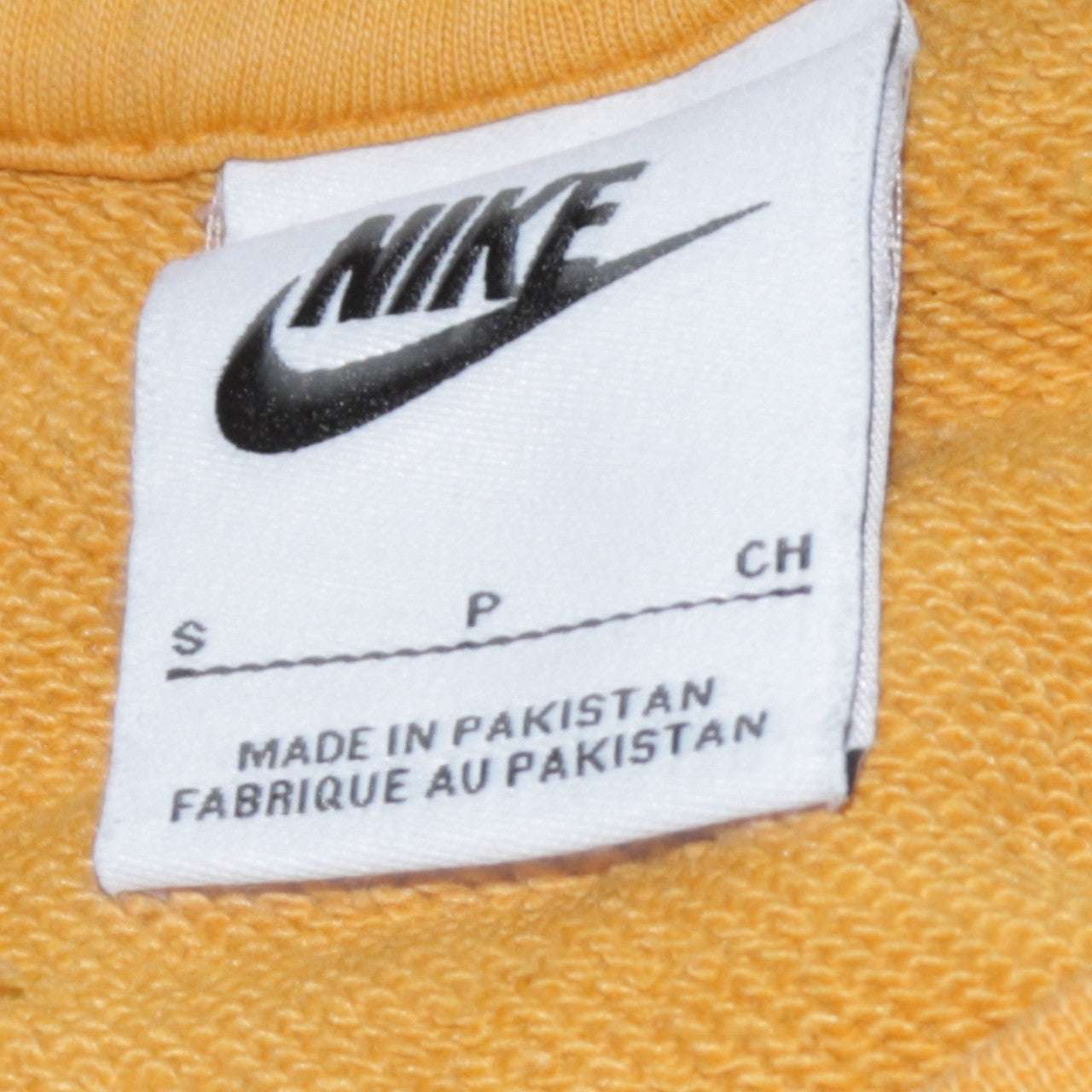 Nike Men's Yellow Crew Neck Pullover Sweatshirt Small Cotton Blend