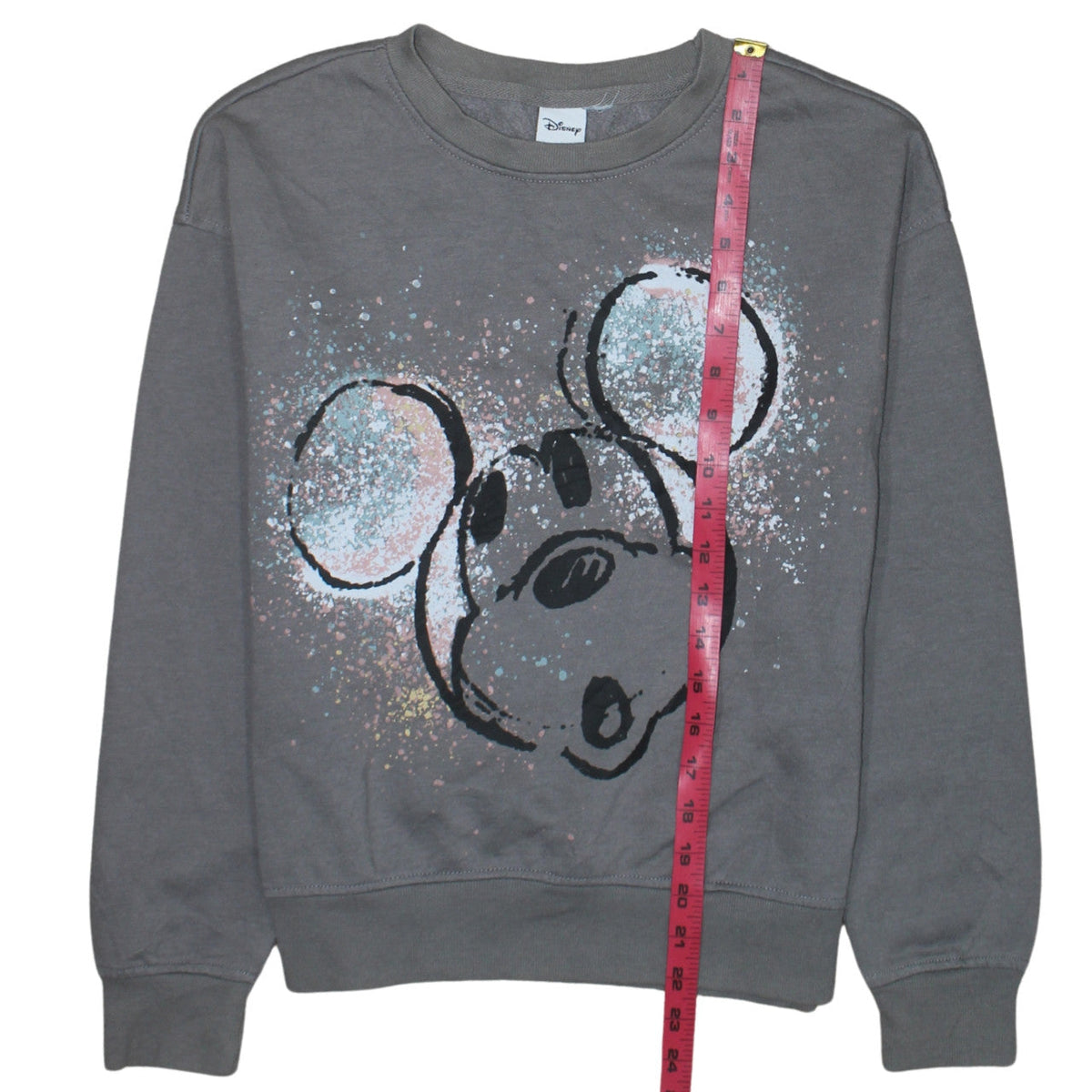 Disney Women’s Grey Mickey Mouse Pullover Sweatshirt 2XS