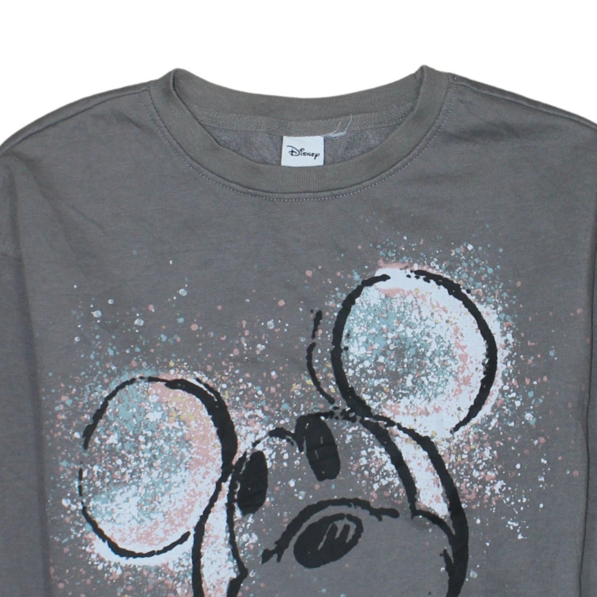 Disney Women’s Grey Mickey Mouse Pullover Sweatshirt 2XS