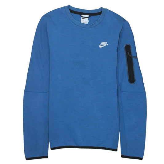 Nike Men Blue XS Crew Neck Pullover Sweatshirt with Zip Pocket