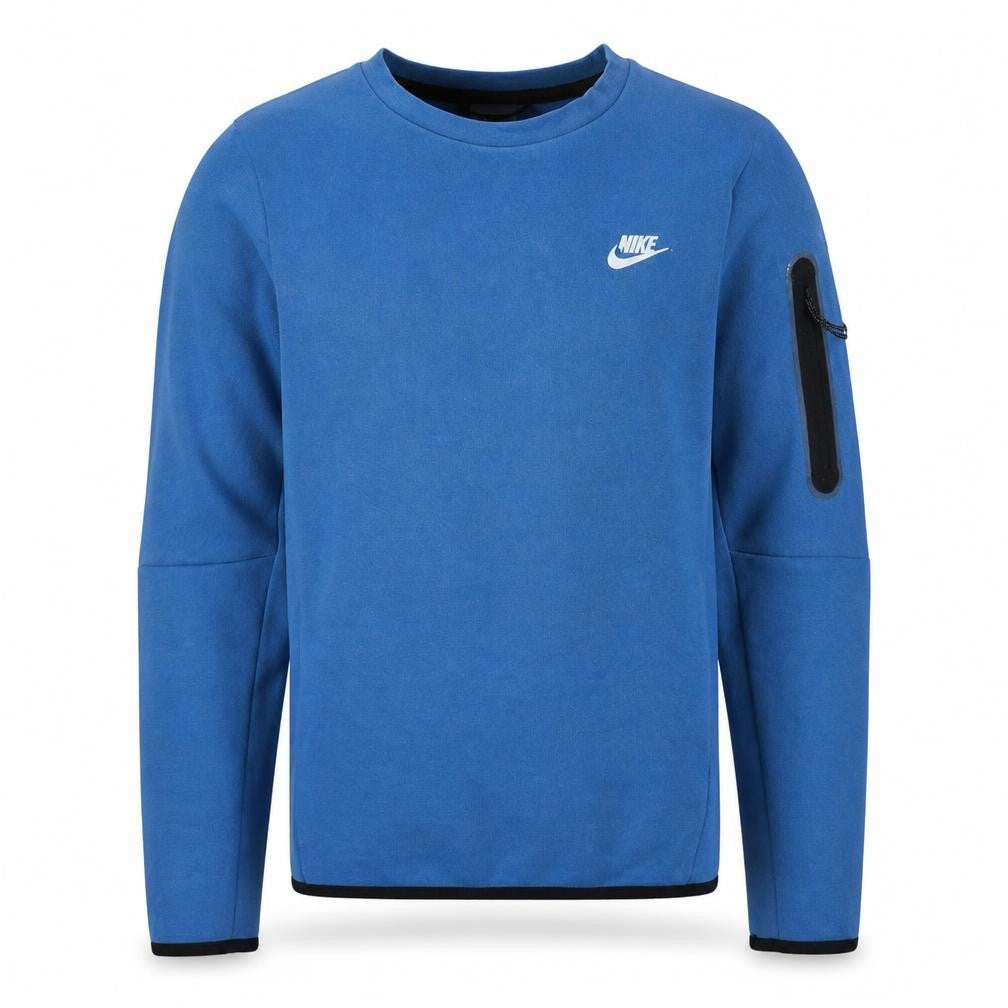 Nike Men Blue XS Crew Neck Pullover Sweatshirt with Zip Pocket