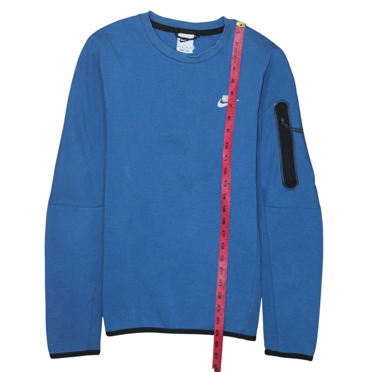 Nike Men Blue XS Crew Neck Pullover Sweatshirt with Zip Pocket