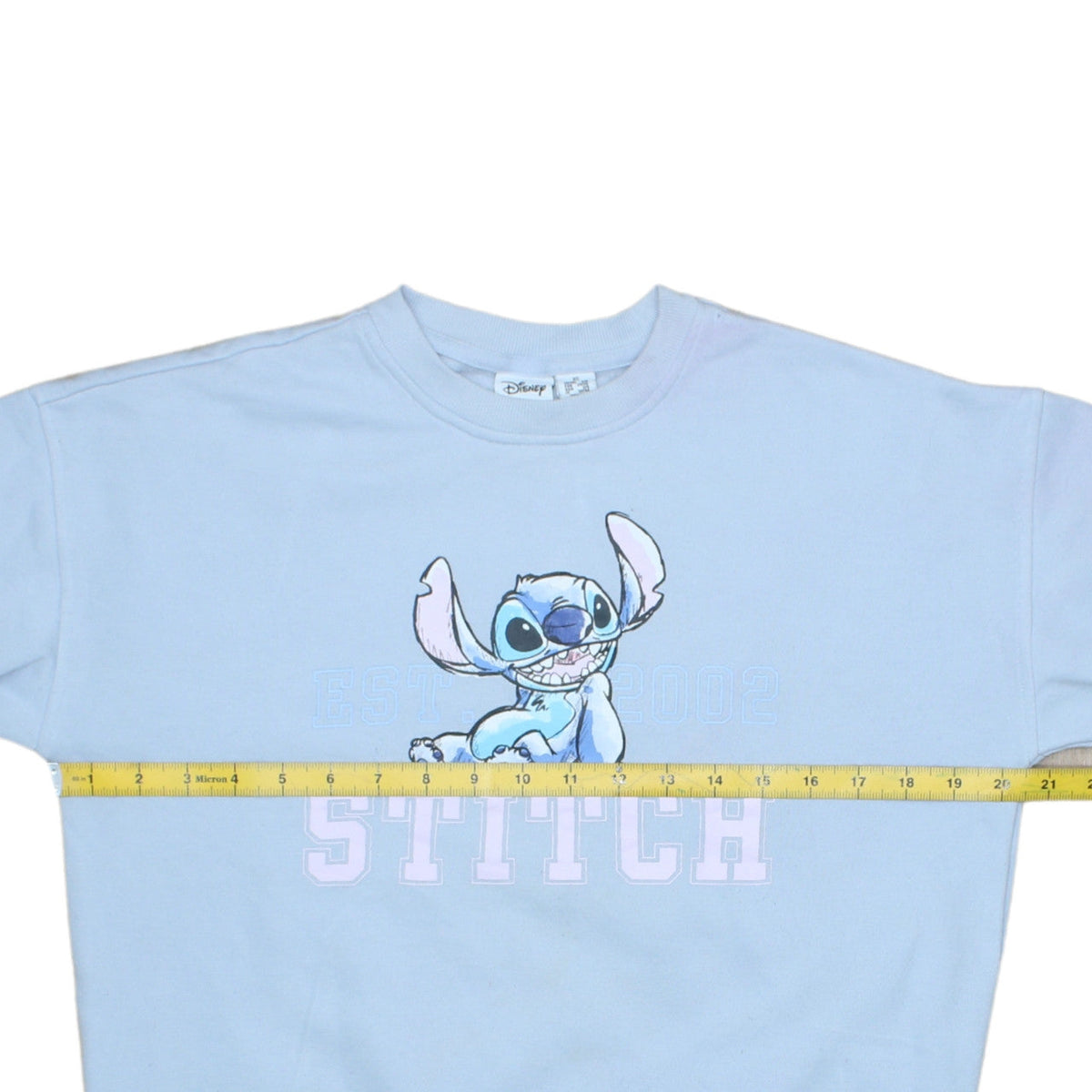 Disney x Primark Women Blue Stitch Sweatshirt XS Pullover Crew Neck